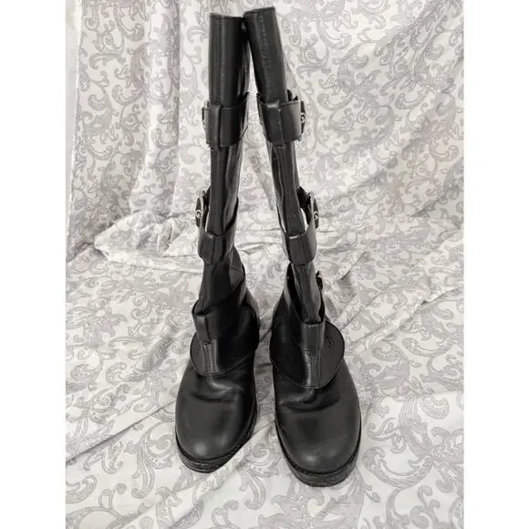 Coach Jordan tall black leather moto riding boots size 6 - Picture 14 of 15